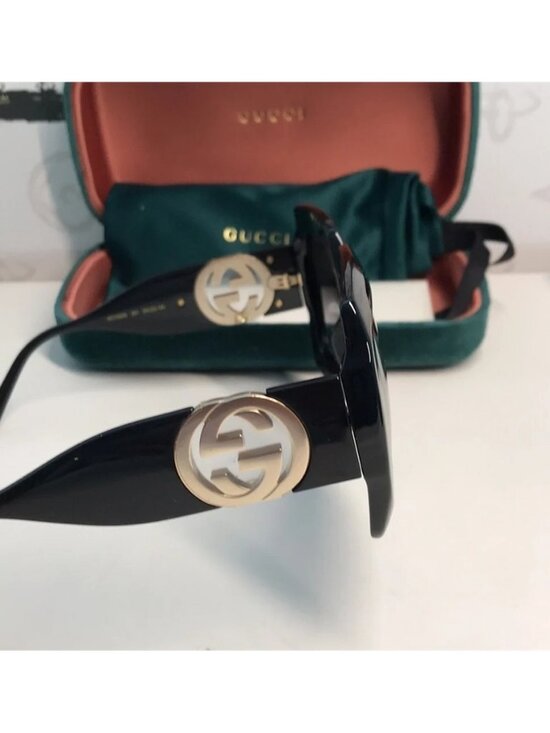 New ✨ Authentic Gucci GG1022S 001 Black Oversized Square Sunglasses ✨